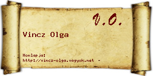 Vincz Olga névjegykártya