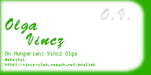 olga vincz business card